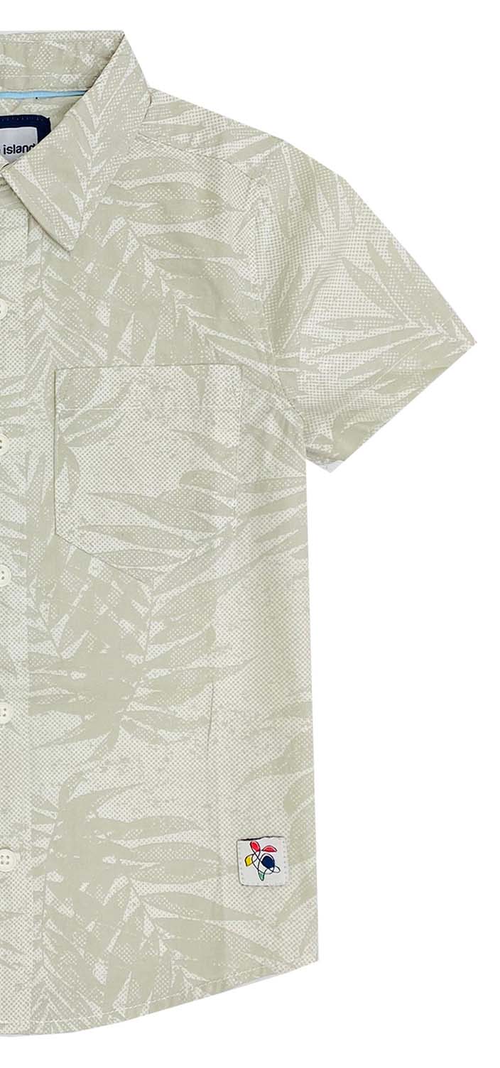 Palm Leaf Print Short Sleeve Shirt