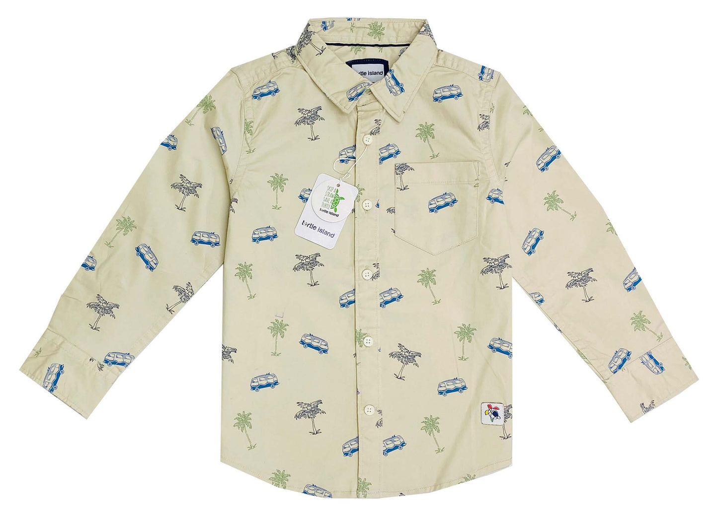 Palm Tree Printed Twill Shirt