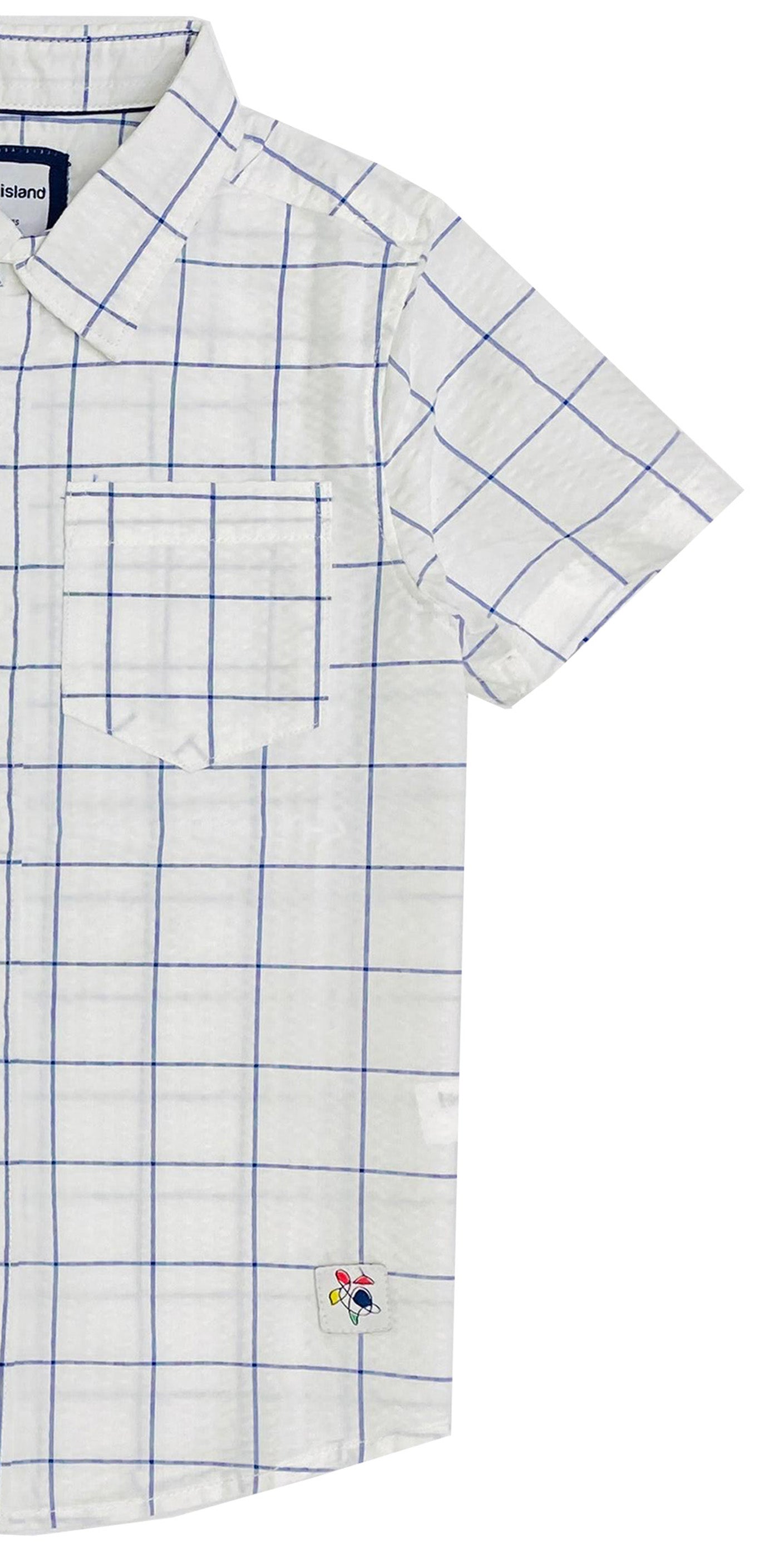 Seersucker Printed Check Shirt