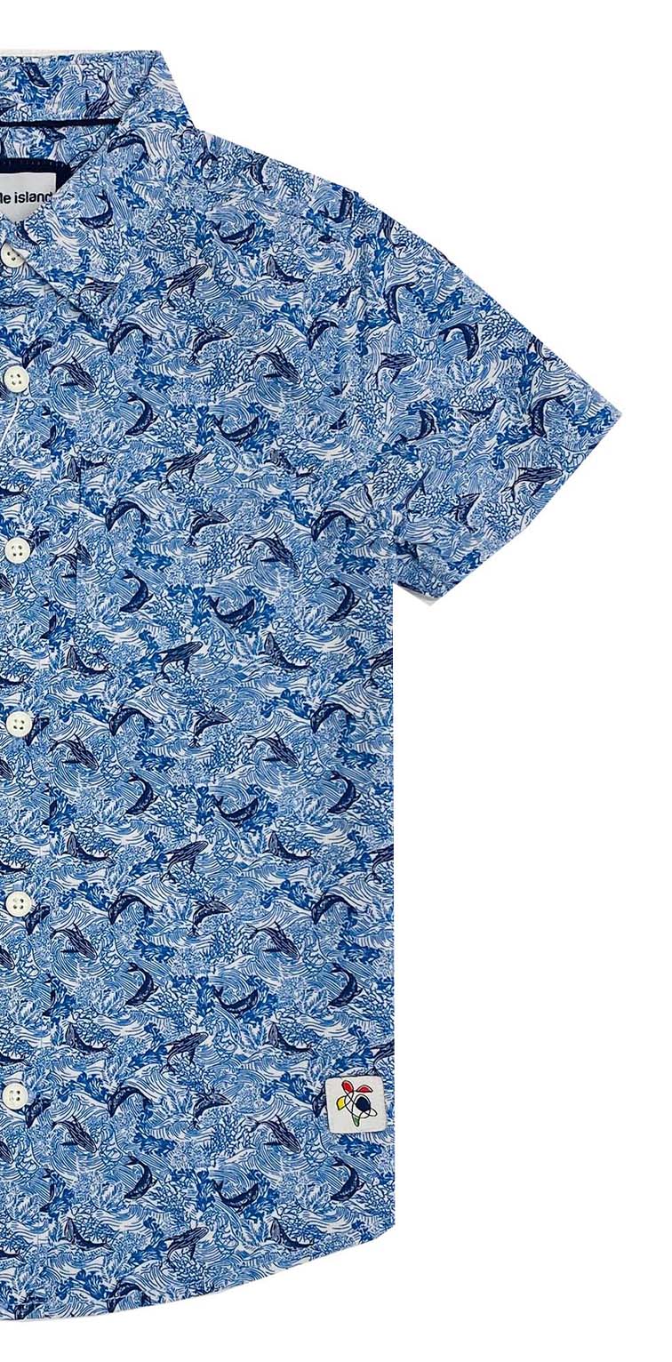 Aquatic print short sleeve shirt