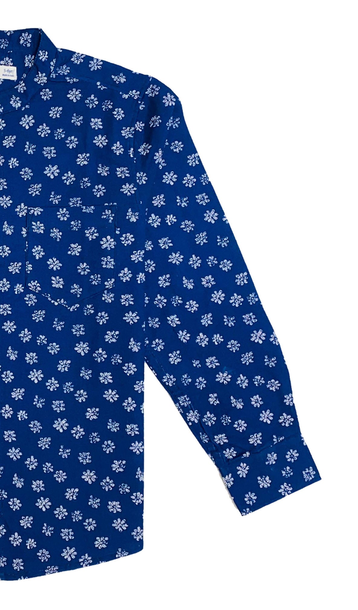 Floral Print Indigo Blue Shirt