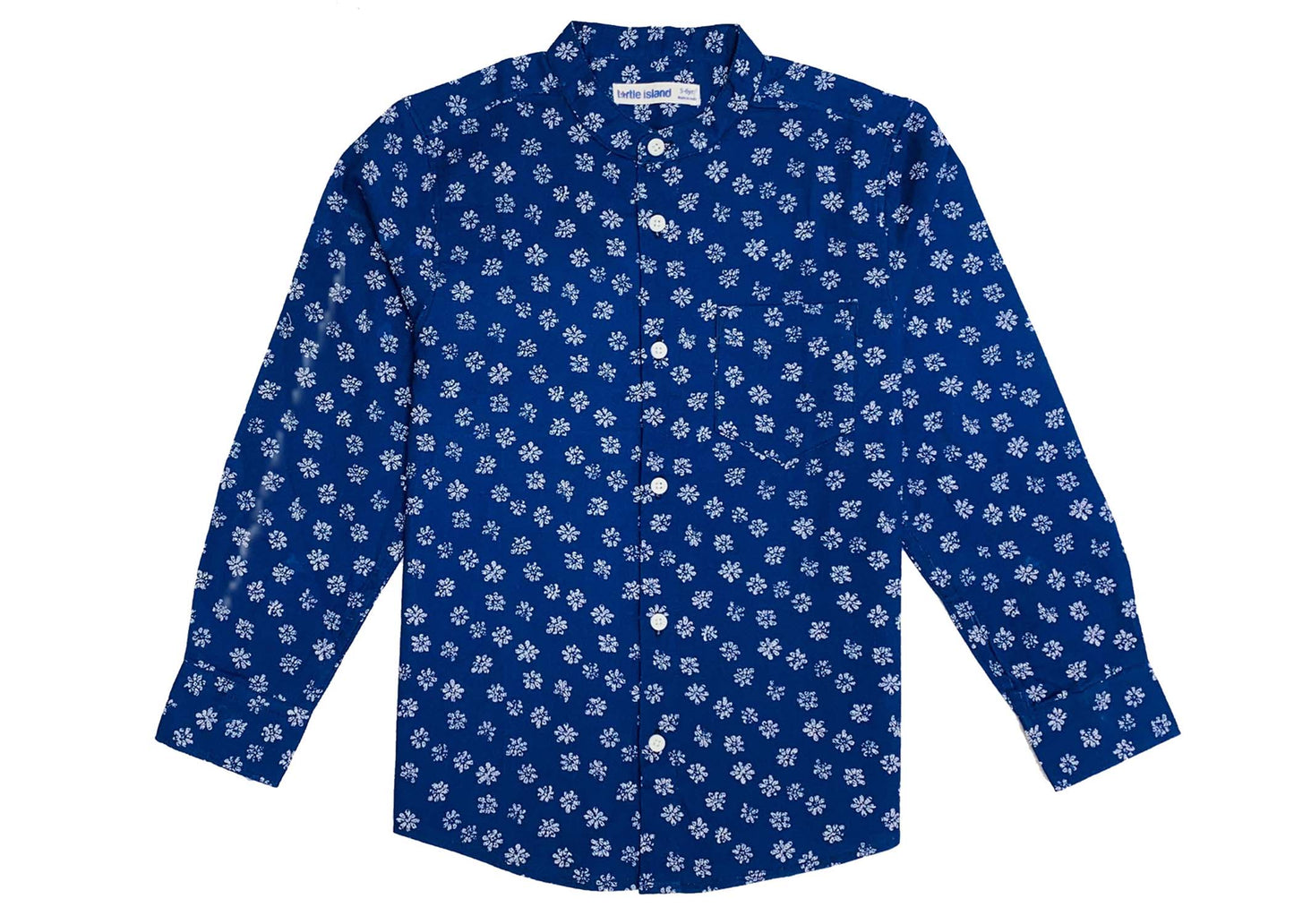 Floral Print Indigo Blue Shirt