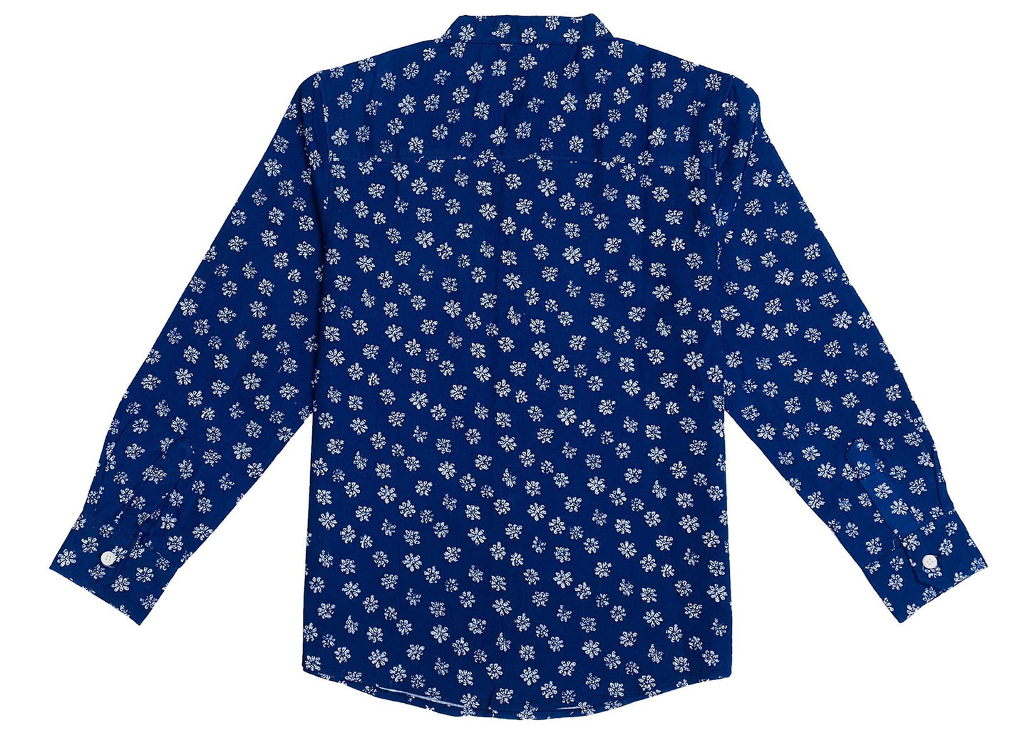 Floral Print Indigo Blue Shirt