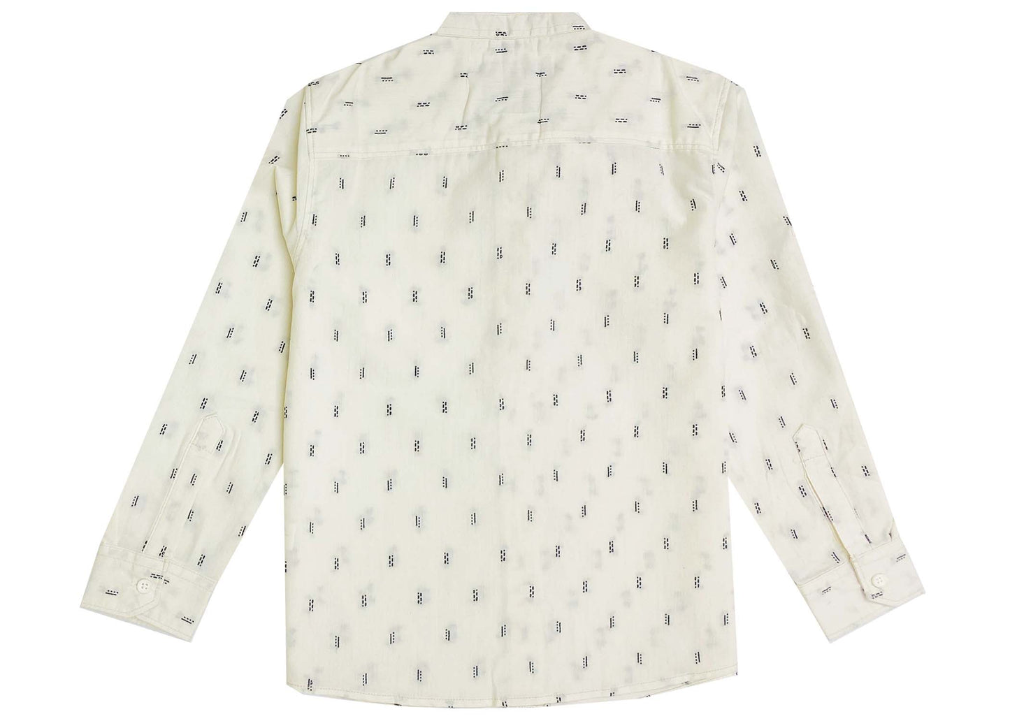 Off-White Dobby Mandarin Collar Full Sleeve Shirt
