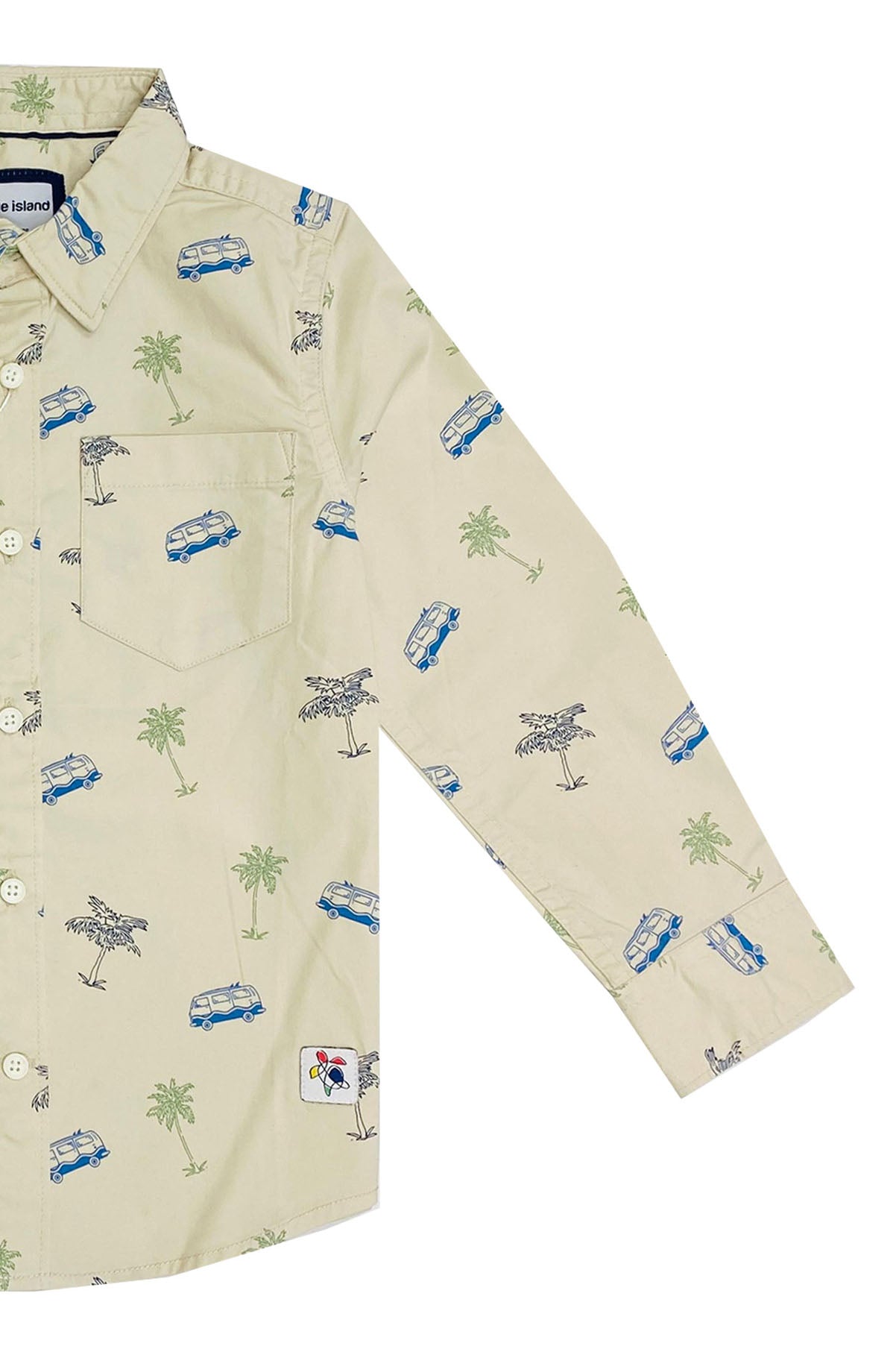 Palm Tree Printed Twill Shirt