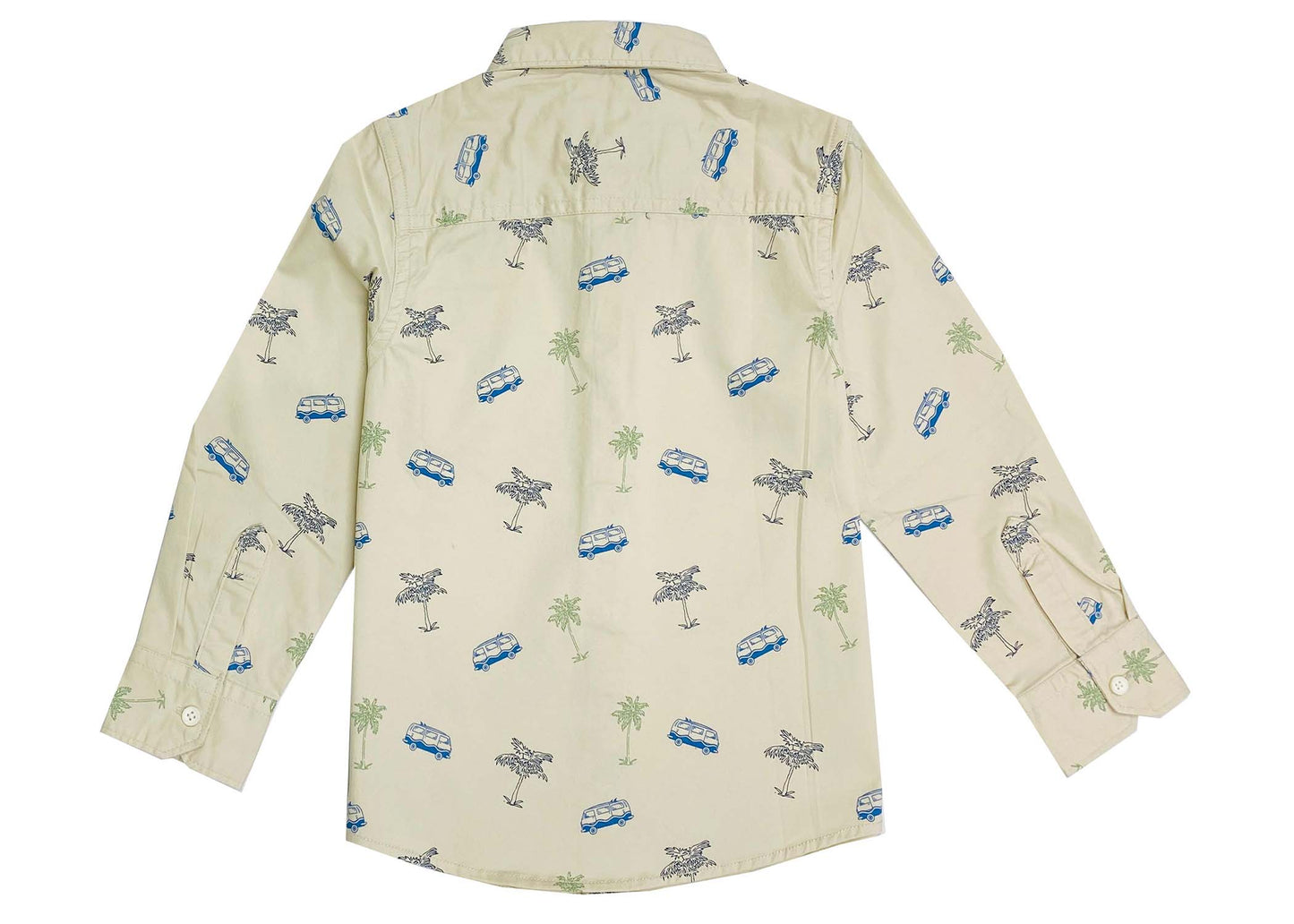 Palm Tree Printed Twill Shirt